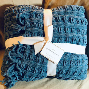 Pottery Barn Bedding Nwt Basketweave Fringe Chenille Throw